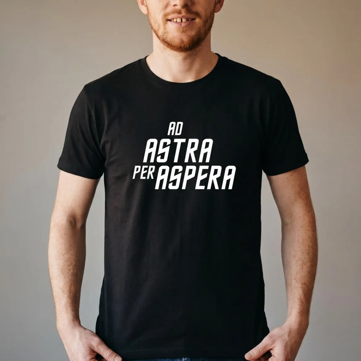 Ad Astra Per Aspera T-Shirt für Star Trek Fans schwarz