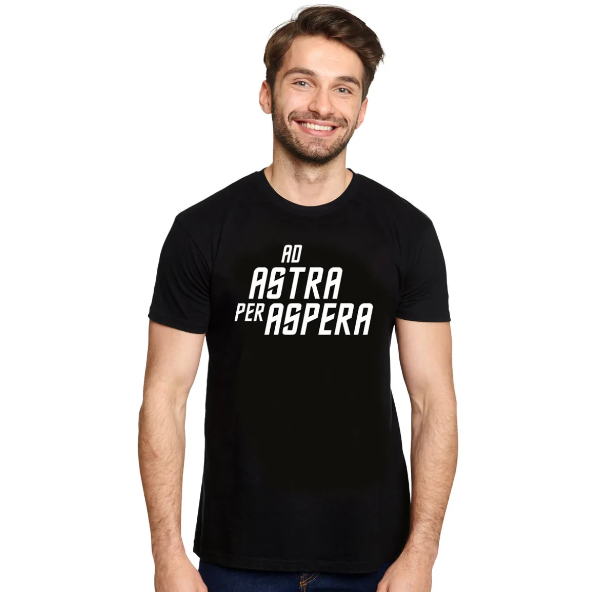 Ad Astra Per Aspera T-Shirt für Star Trek Fans schwarz