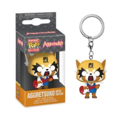 Aggretsuko mit Gitarre Funko Pop Schlüsselanhänger
