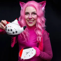 Alice im Wunderland - Herzkönigin Teekanne mit Untertasse
