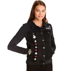 Alice im Wunderland - Jeansjacke Damen schwarz