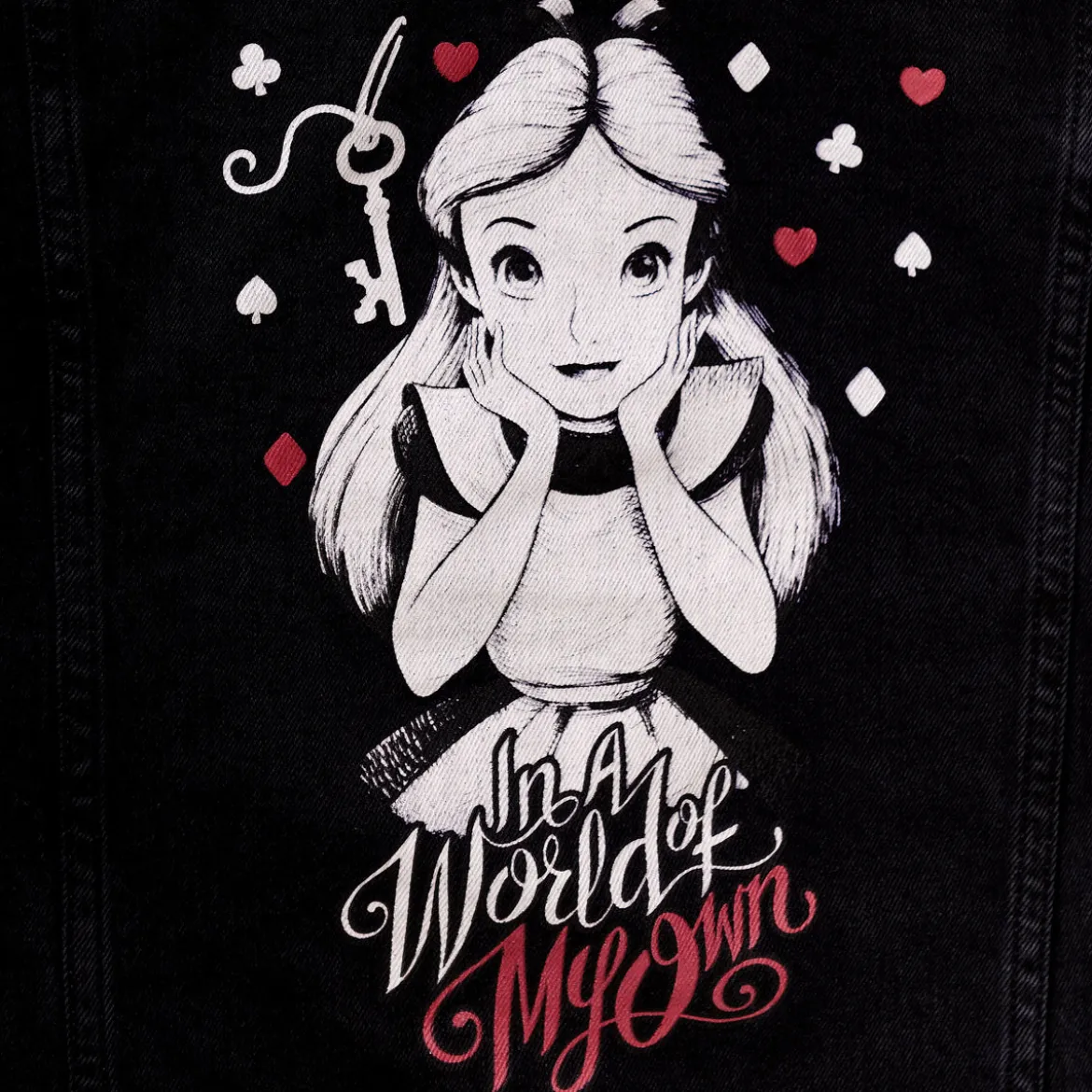 Alice im Wunderland - Jeansjacke Damen schwarz