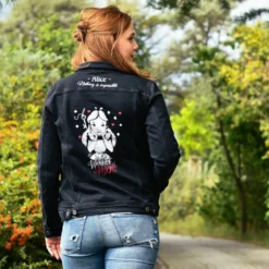 Alice im Wunderland - Jeansjacke Damen schwarz
