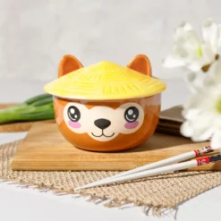 Alpaka Kawaii Schale mit Deckel für Anime Fans