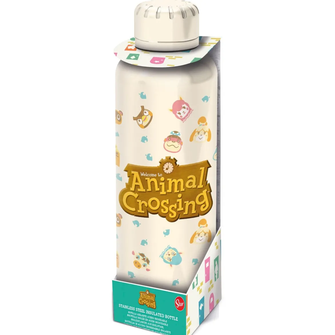 Animal Crossing Edelstahl-Trinkflasche Logo