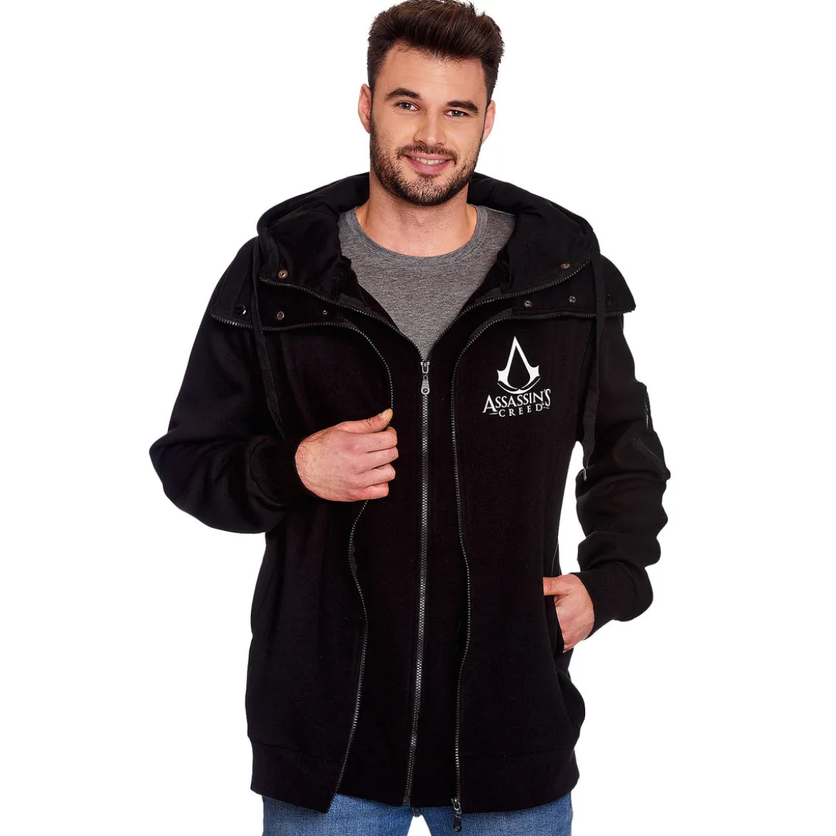 Assassins Creed - Logo Kapuzenjacke doppellagig schwarz