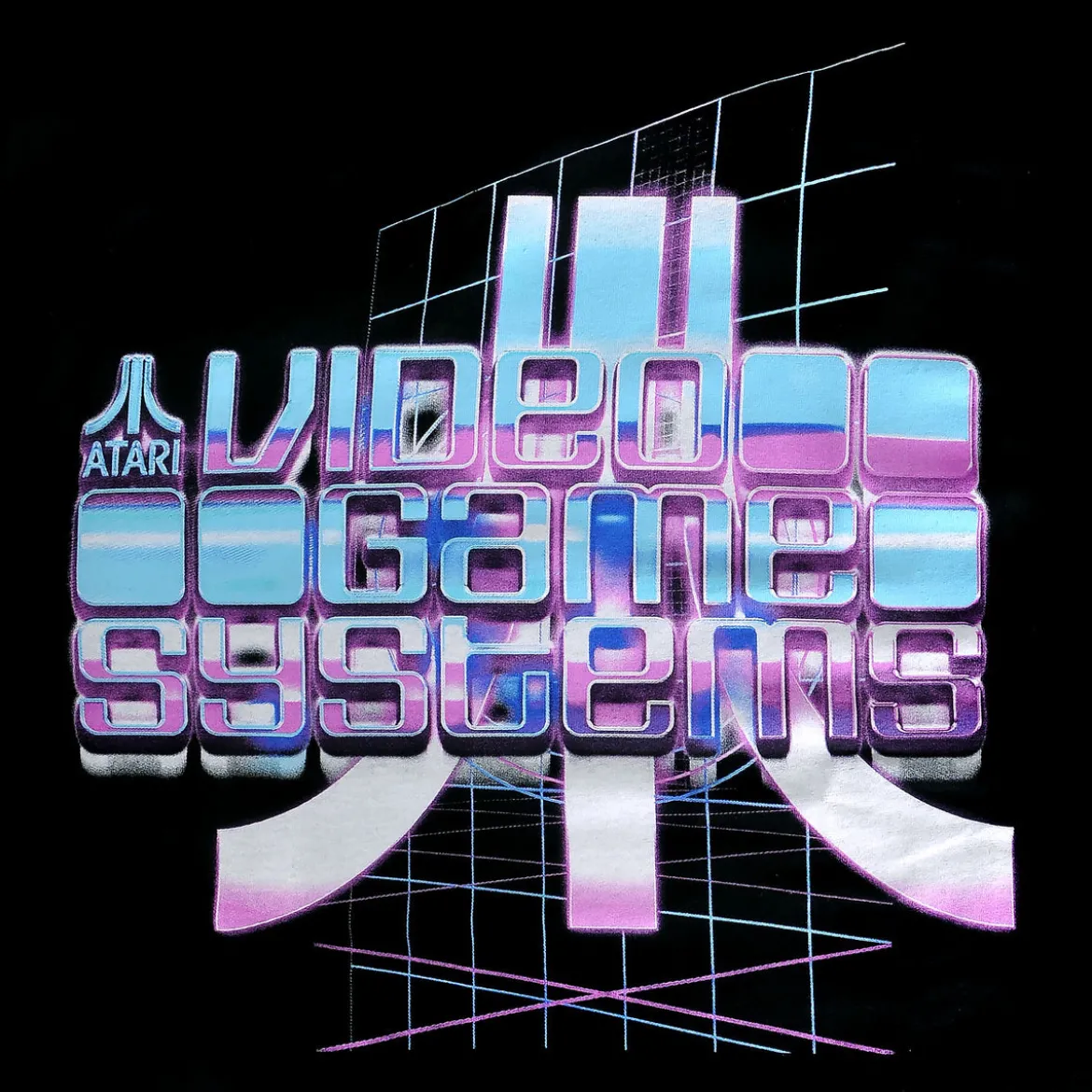 Atari - Video Game Systems Retrowave T-Shirt schwarz