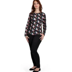 Bambi - Klopfer Flower Power Longsleeve schwarz