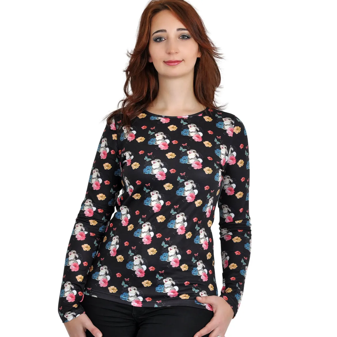 Bambi - Klopfer Flower Power Longsleeve schwarz