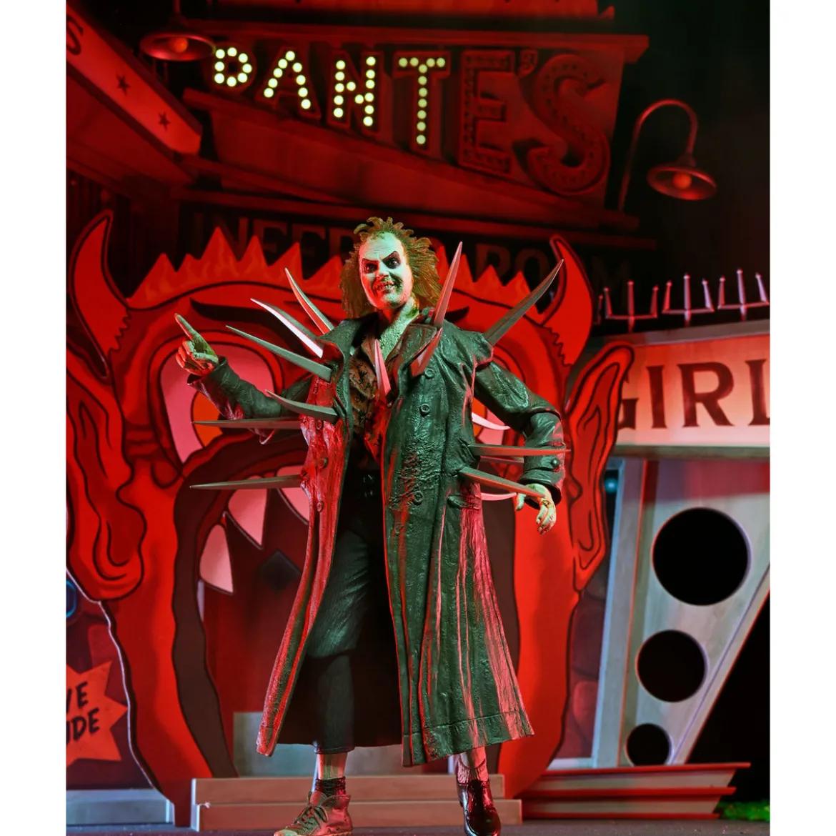 Beetlejuice (1988) Diorama Trenchcoat with Spikes Inferno