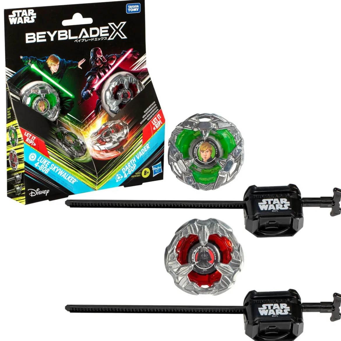 Beyblade X und Star Wars Collab Luke Skywalker 4-80B vs. Darth Vader 4-60B