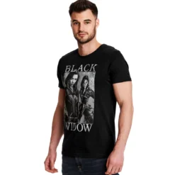 Black Widow - Poster T-Shirt grau