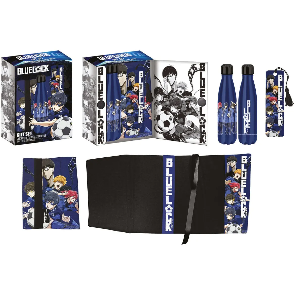 Bluelock Stahlflasche, Sticker, Buchumschlag Geschenkset