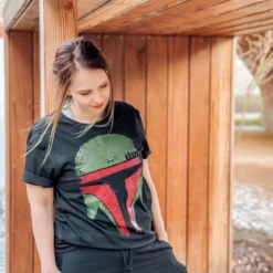 Boba Face T-Shirt für Star Wars Fans schwarz