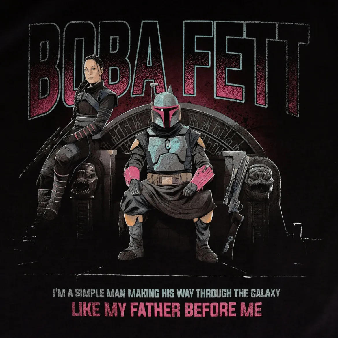 Boba Fett Throne T-Shirt schwarz - Star Wars Mandalorian