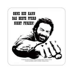Bud Spencer Bierdeckel aus Blech Faust Pferd 10 x 10 cm