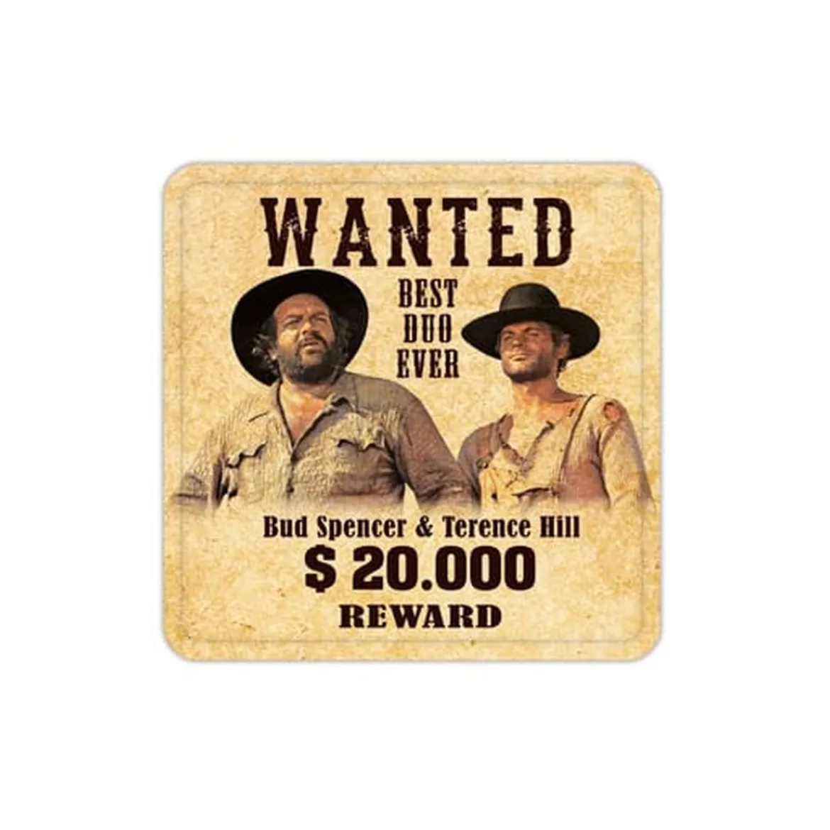 Bud Spencer & Terence Hill Bierdeckel aus Blech Wanted 10 x
