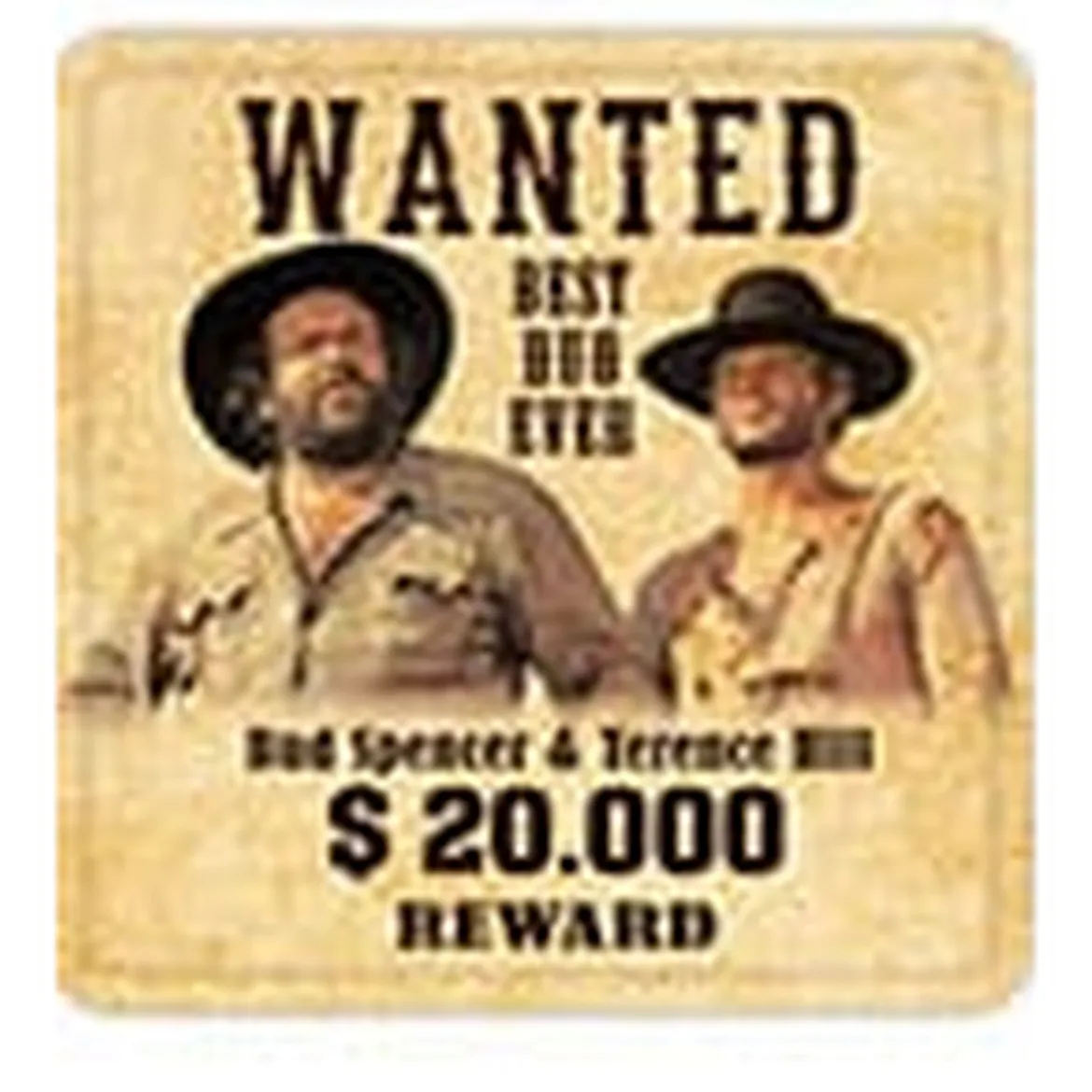 Bud Spencer & Terence Hill Bierdeckel aus Blech Wanted 10 x