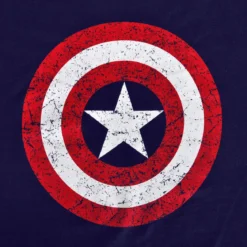 Captain America - Distressed Shield Logo T-Shirt blau