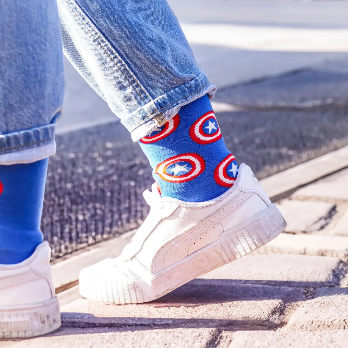 Captain America - Shield Logo Socken 2er Set blau