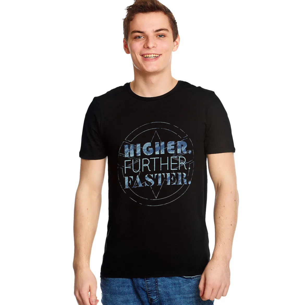 Captain Marvel - Higher Further Faster T-Shirt schwarz