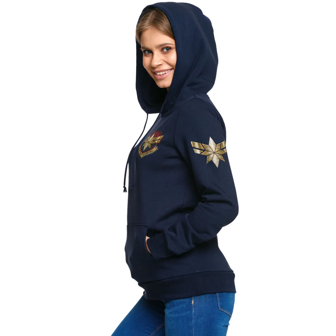 Captain Marvel - Star Logo Hoodie Damen blau