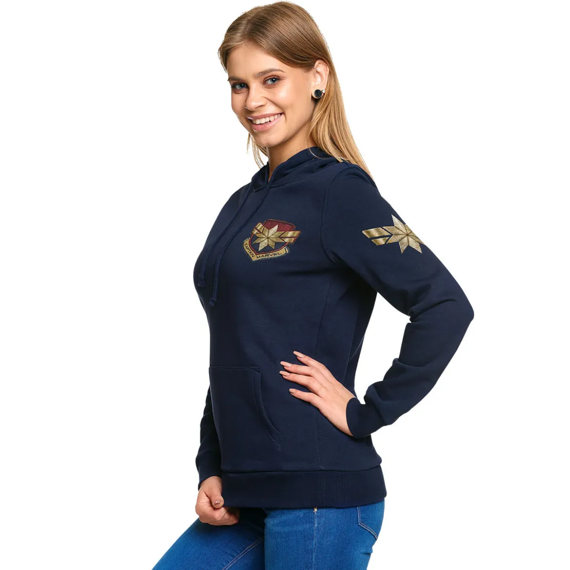 Captain Marvel - Star Logo Hoodie Damen blau