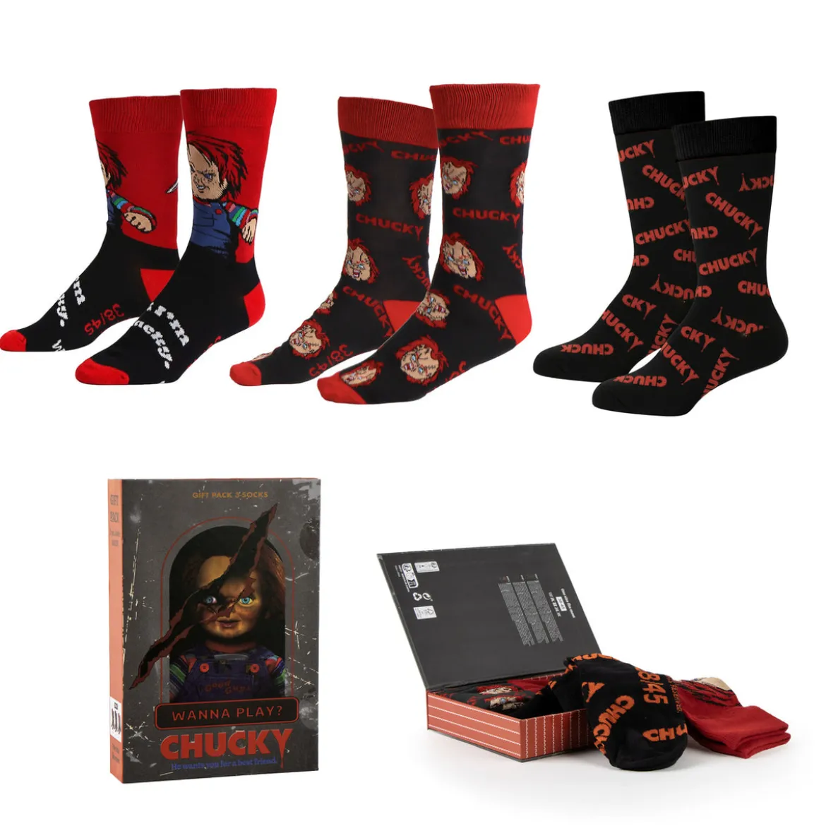 Chucky - Socken 3er Set in Geschenkbox