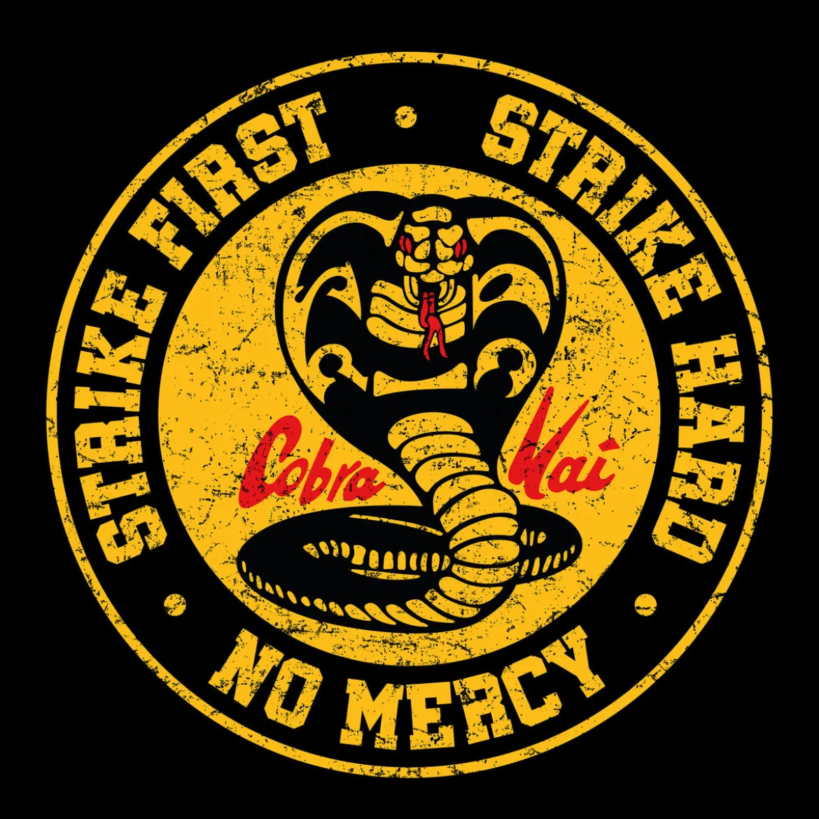 Cobra Kai Logo T-Shirt für Karate Kid Fans schwarz