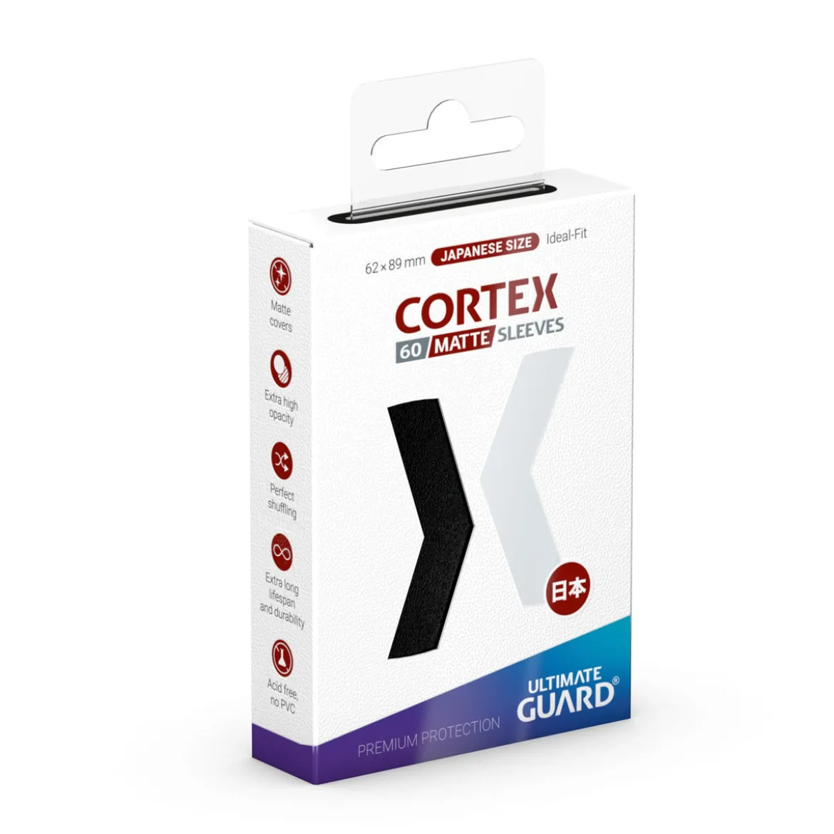 Cortex Kartenhüllen matt-schwarz 60er Set Ultimate Guard für TCG japanische Größe