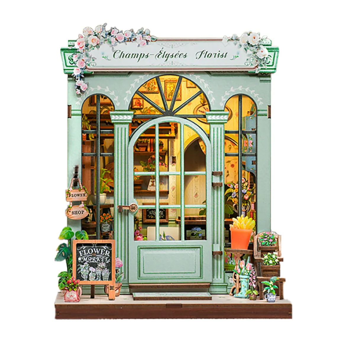 CuteBee - Champs-Élysées Florist Miniaturhaus Book Nook Modell Bausatz