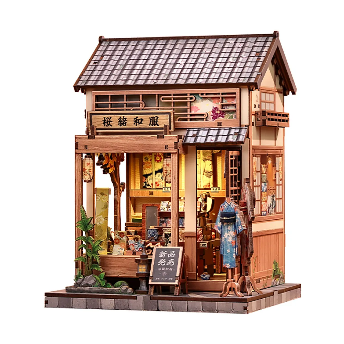 CuteBee - Sakura O Kimono Shop Miniaturhaus Book Nook Modell Bausatz