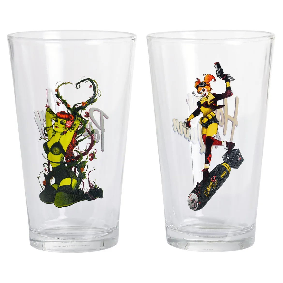 DC Comics - Harley Quinn und Poison Ivy Gläserset