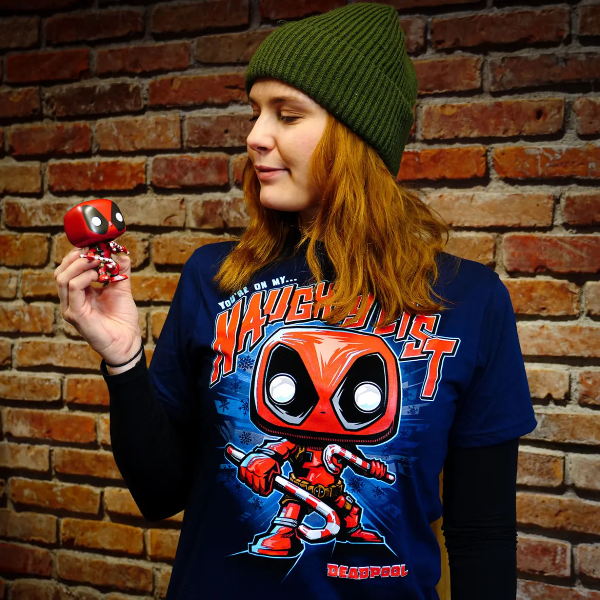 Deadpool Christmas T-Shirt mit Funko Pop Figur