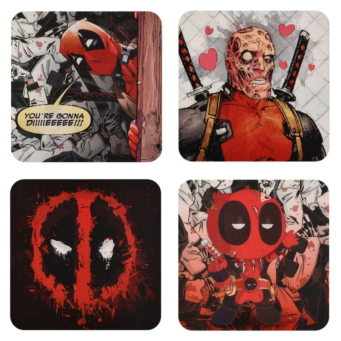 Deadpool 3D Untersetzer 4er Set