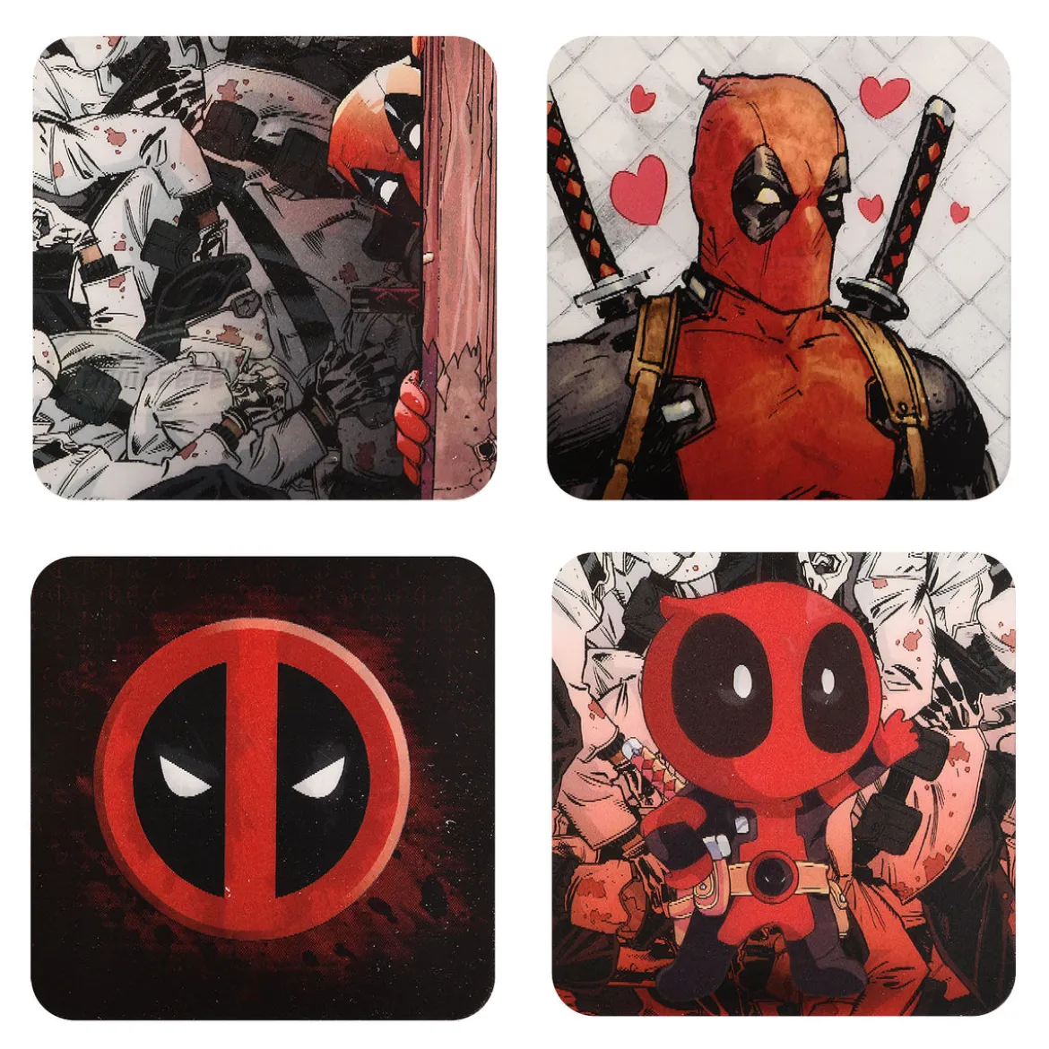 Deadpool 3D Untersetzer 4er Set