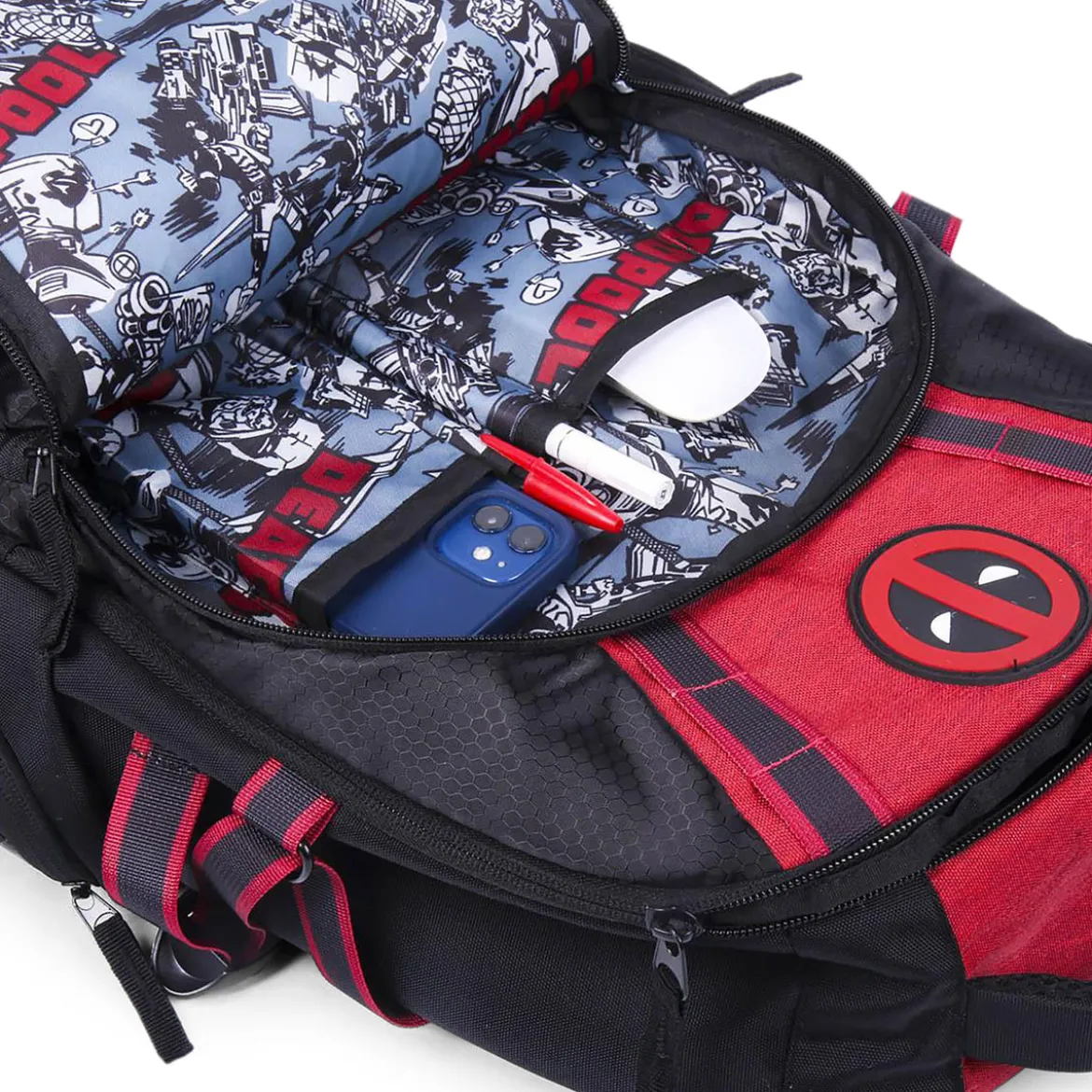 Deadpool Logo Rucksack schwarz-rot