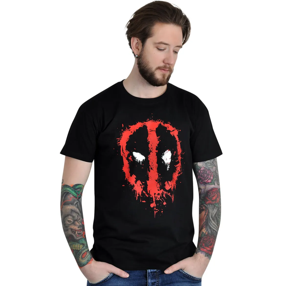 Deadpool - Splatter T-Shirt schwarz
