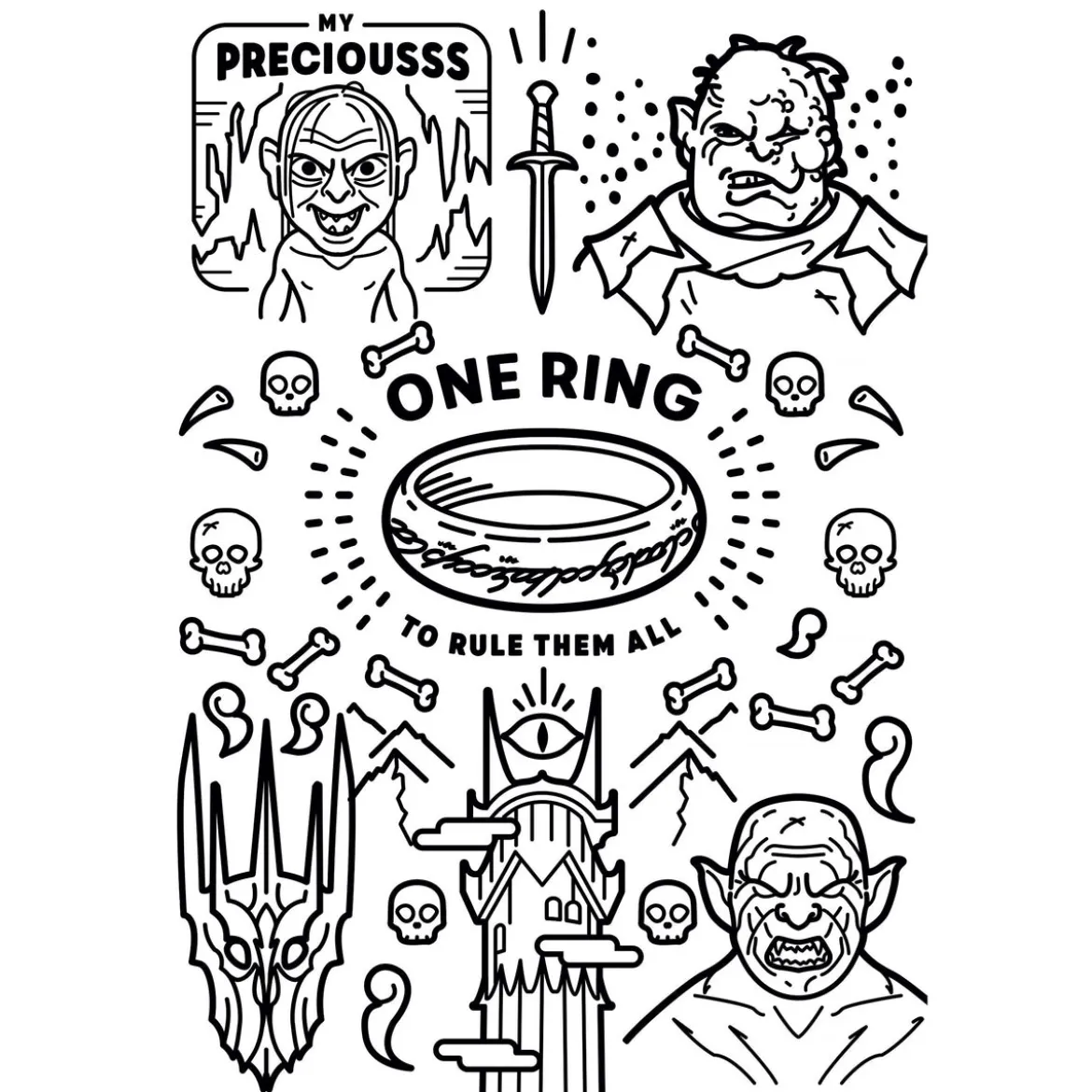 Der Herr der Ringe - Die Gefährten Stiftebox 12er Set mit 2 Ausmalbildern