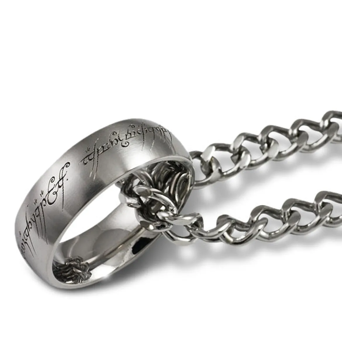 Der Herr der Ringe - Edelstahlring mattiert an Kette
