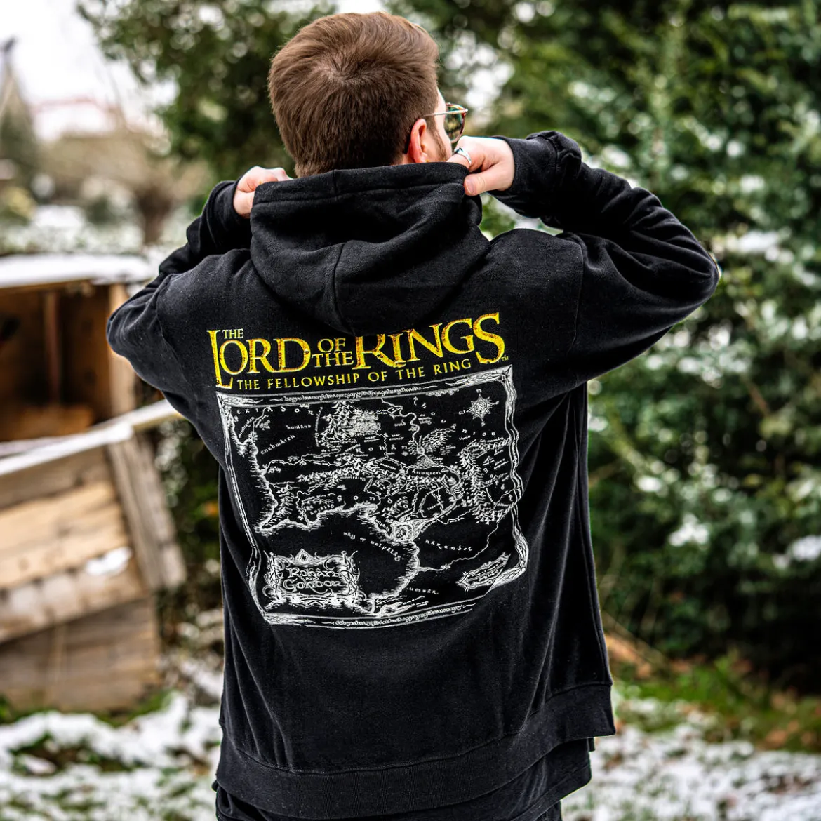 Der Herr der Ringe - Karte von Mittelerde Hoodie schwarz