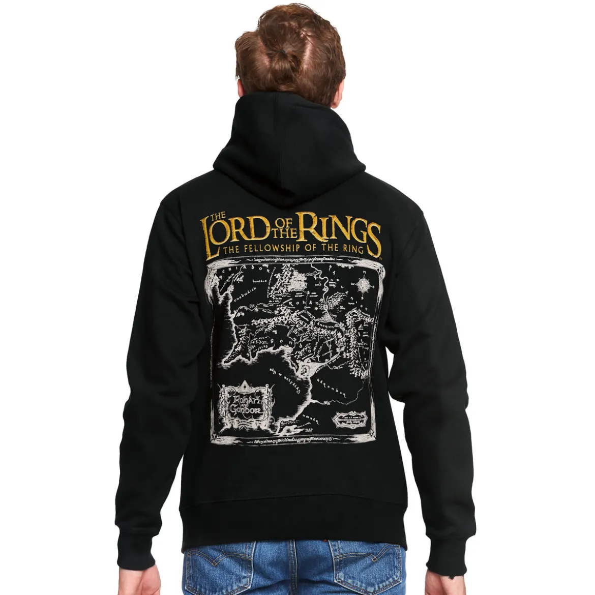 Der Herr der Ringe - Karte von Mittelerde Hoodie schwarz