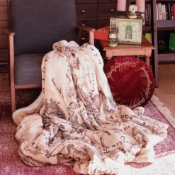 Der Herr der Ringe - Mittelerde Karte Flauschdecke mit Teddyfell