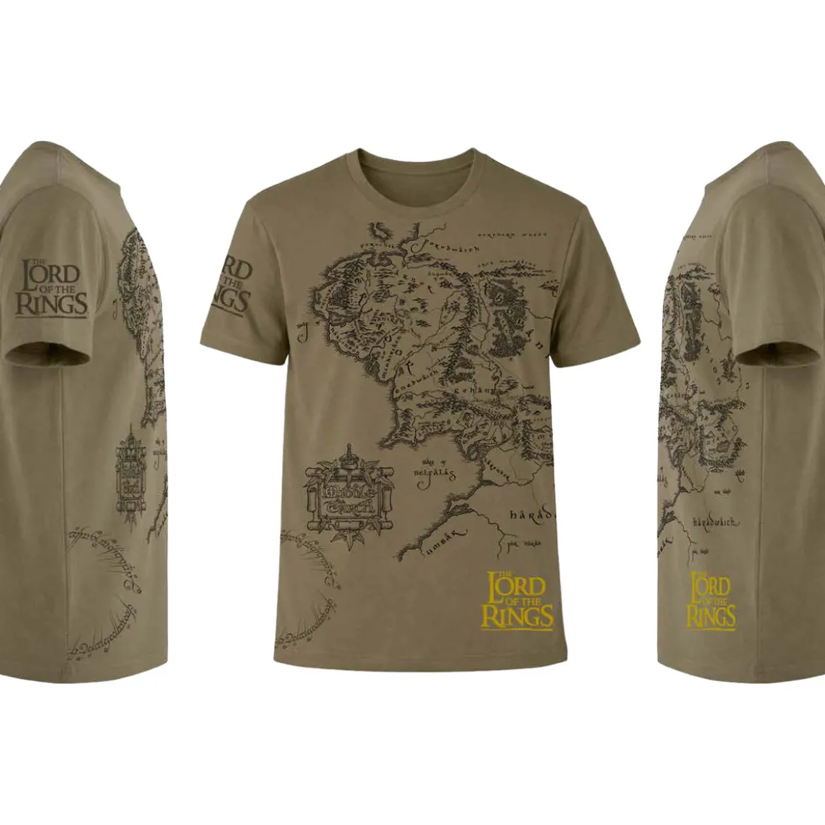 Der Herr der Ringe - Mittelerde Karte T-Shirt braun