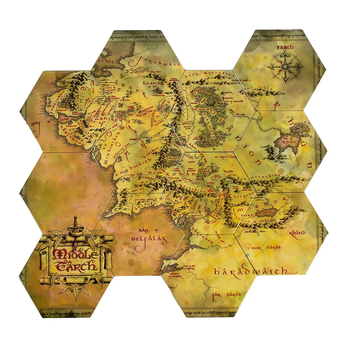 Der Herr der Ringe - Mittelerdekarte Untersetzer 12er Set