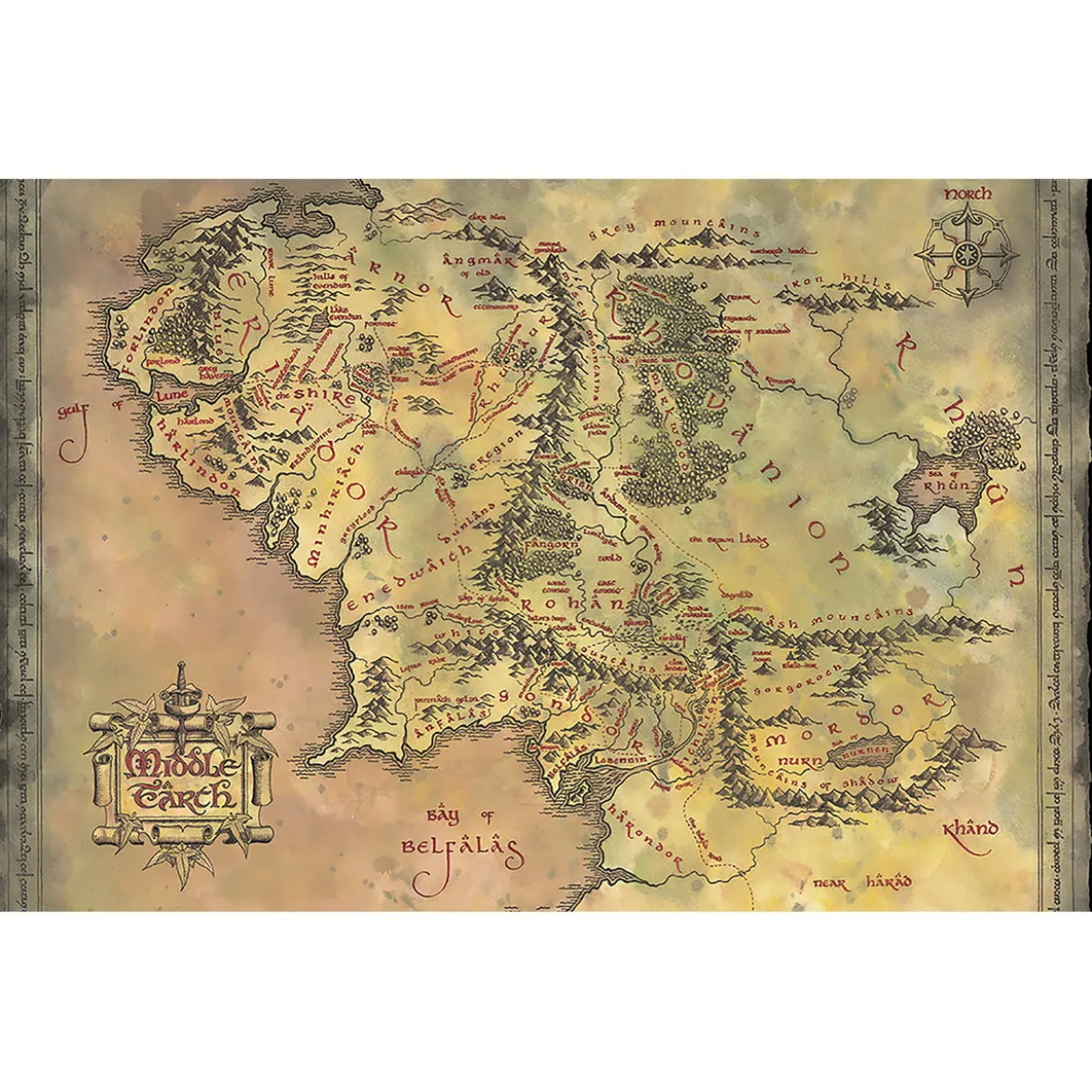 Der Herr der Ringe - Mittelerde Karte Maxi Poster