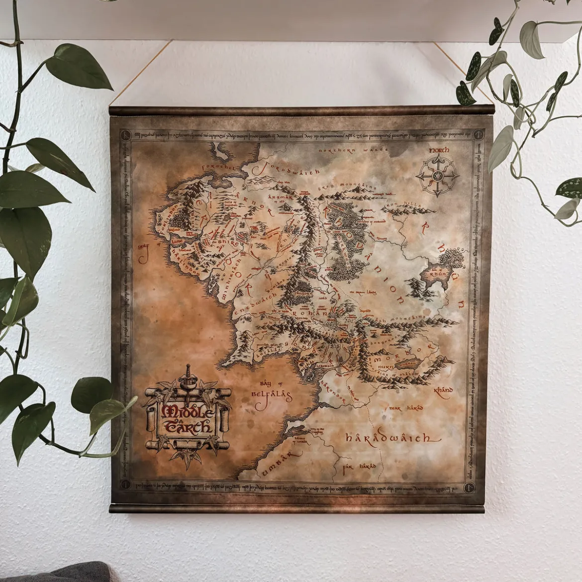 Der Herr der Ringe - Mittelerdekarte Wall Scroll
