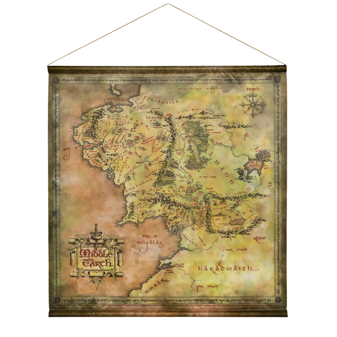 Der Herr der Ringe - Mittelerdekarte Wall Scroll
