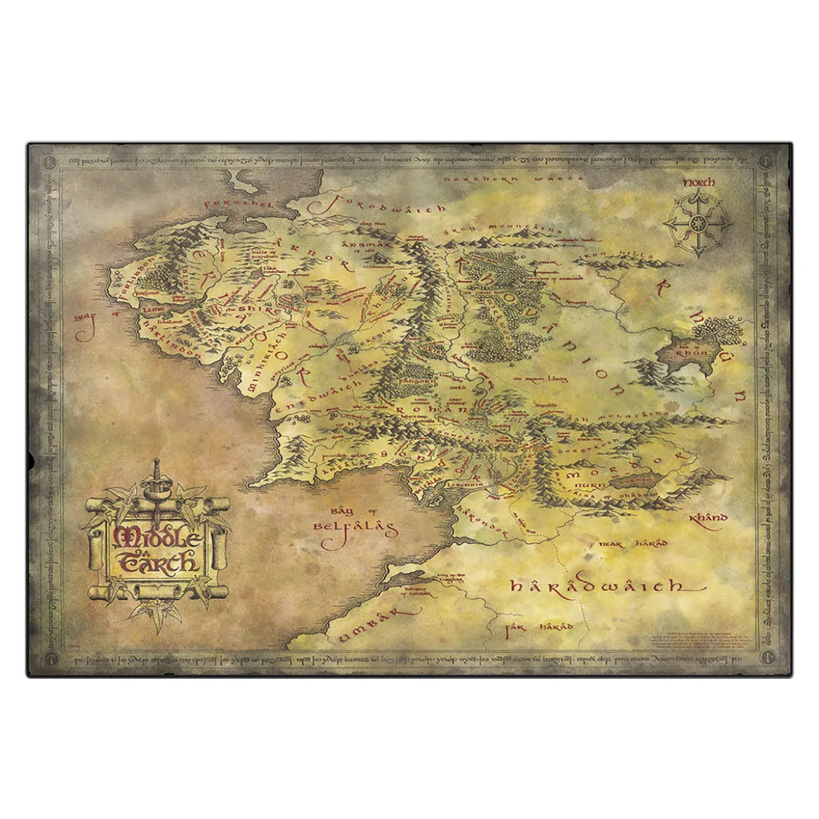 Der Herr der Ringe - Mittelerdekarte Schreibtischunterlage