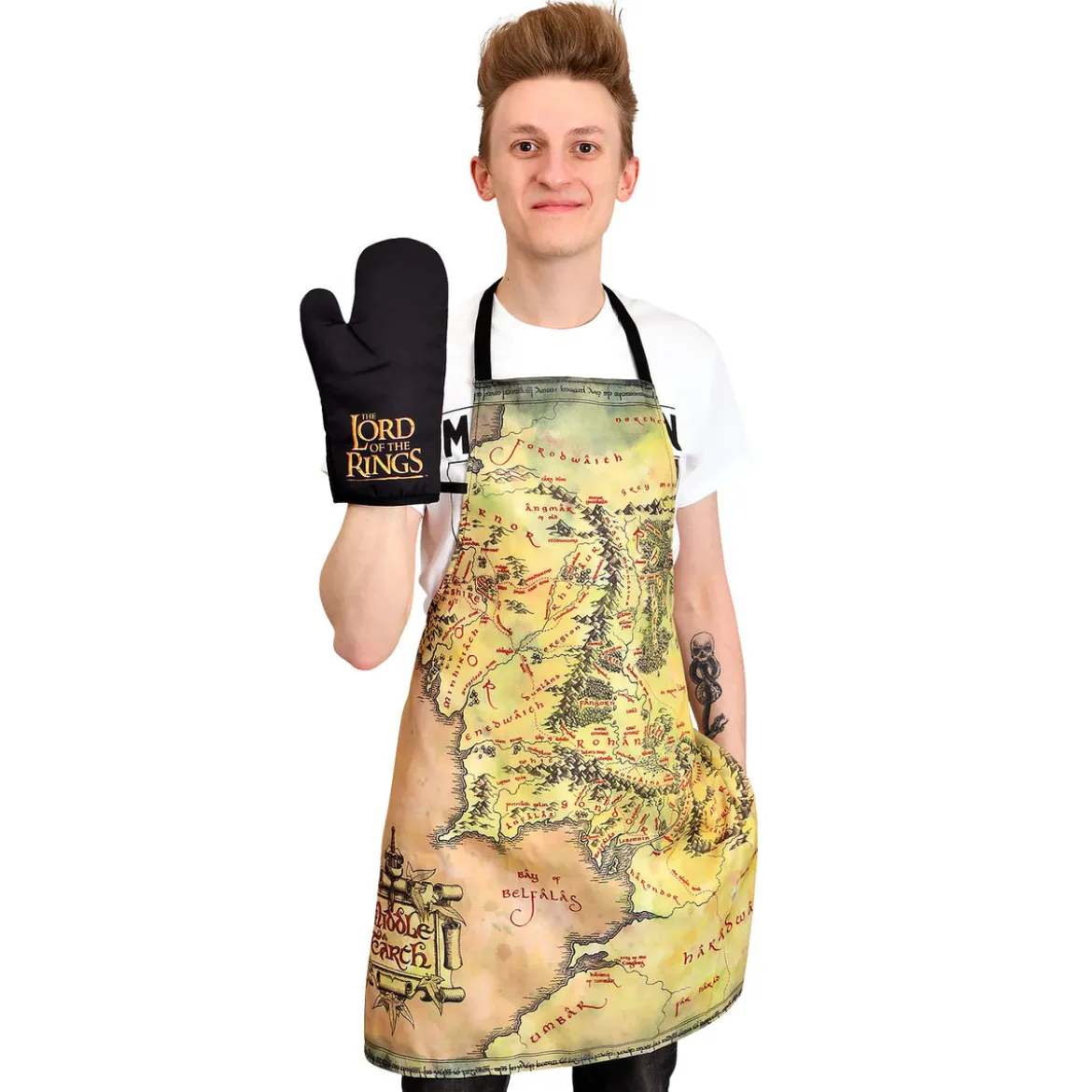 Der Herr der Ringe - Mittelerde Karte Schürze mit Ofenhandschuh